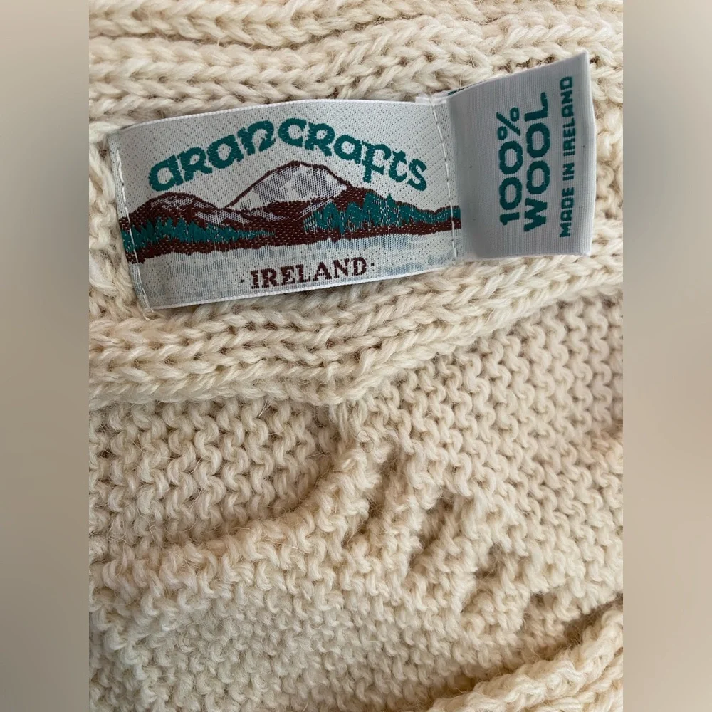 Aran Sweater Market 100% Wool Cable Scarf Thick NWOT
